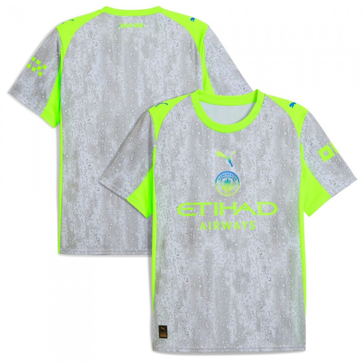 Men’s Manchester City Performance Grey & Neon Football Jersey – Durable, Comfortable Kit for Active Sports for everyday life wear