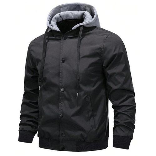 Men’s Snap-Up Hooded Bomber Jacket.