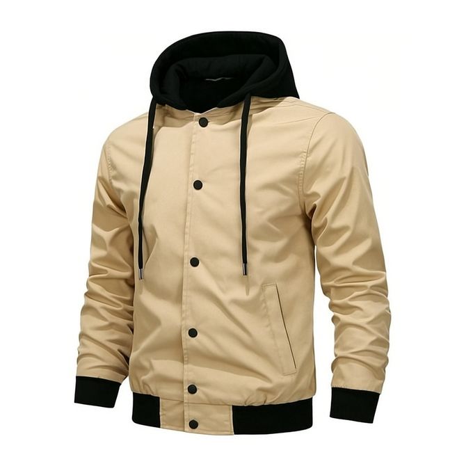 Men’s Snap-Up Hooded Bomber Jacket.