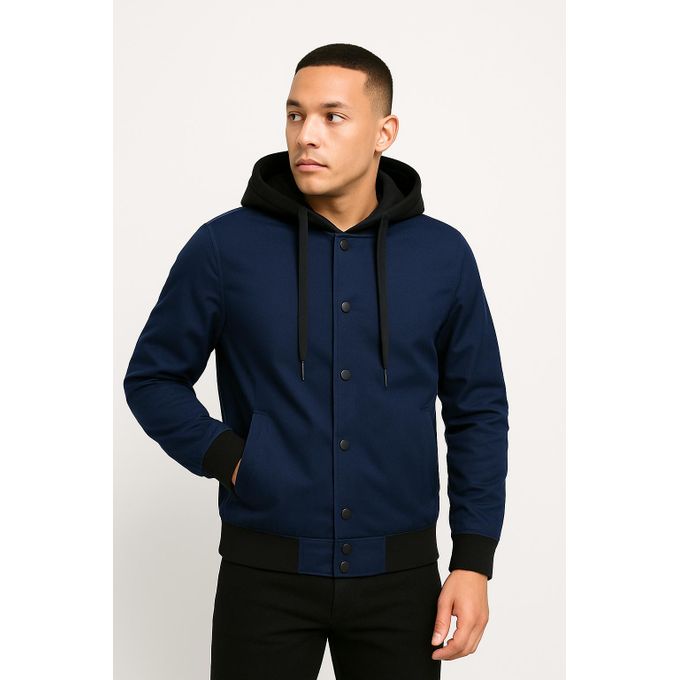 Men’s Snap-Up Hooded Bomber Jacket.