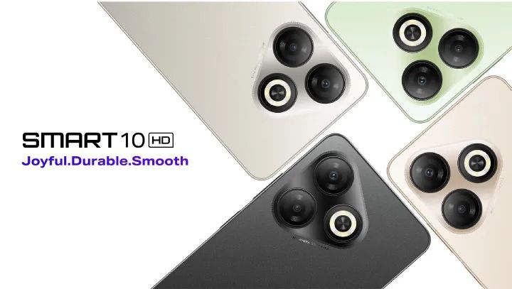 Brand New Infinix Smart 10 HD 4(2+2)GB RAM + 64GB 6.6" 90Hz Display Slim 4G Phone Dual SIM 5000mAh Battery 10W Charging 13MP Camera Fingerprint Lock Android 14 Smart AI Phones Smart 10HD Mobile