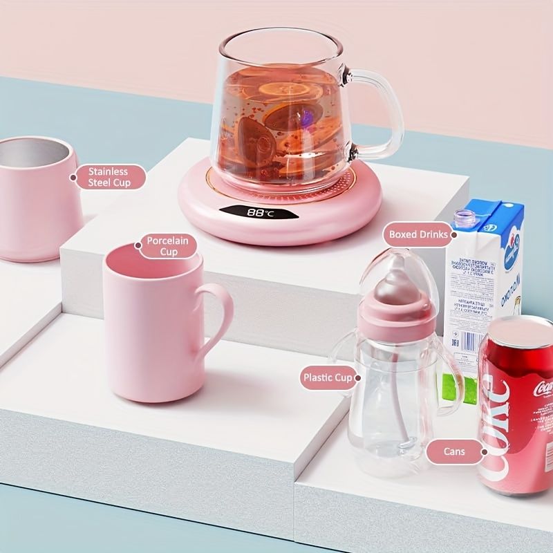 Smart Electric Hot Water Dispenser & Coffee Cup Warmer - USB-Powered 3-Temperature Adjustable ( to Coffee) with 8H Timer, Auto Shut-Off, Compatible with, Travel Mugs, Milk Boxes for Home/Office Use