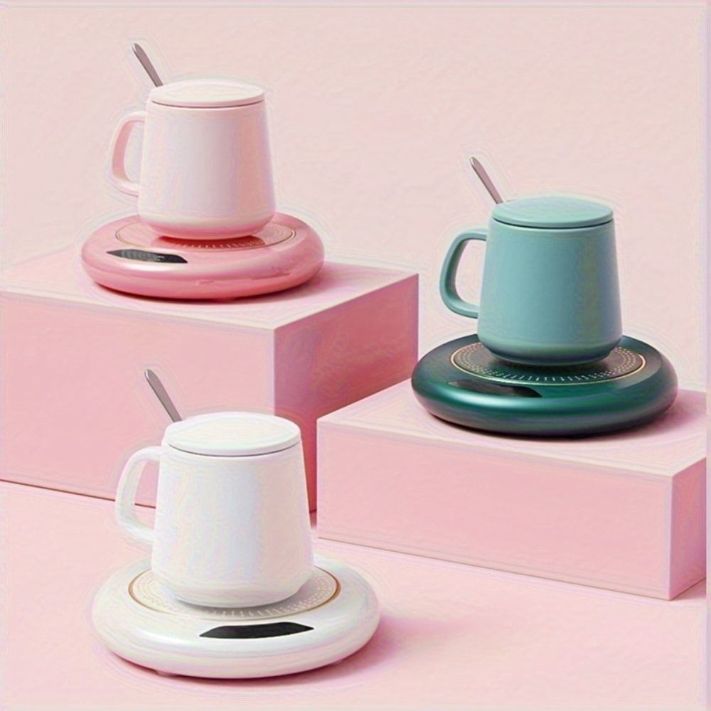 Smart Electric Hot Water Dispenser & Coffee Cup Warmer - USB-Powered 3-Temperature Adjustable ( to Coffee) with 8H Timer, Auto Shut-Off, Compatible with, Travel Mugs, Milk Boxes for Home/Office Use