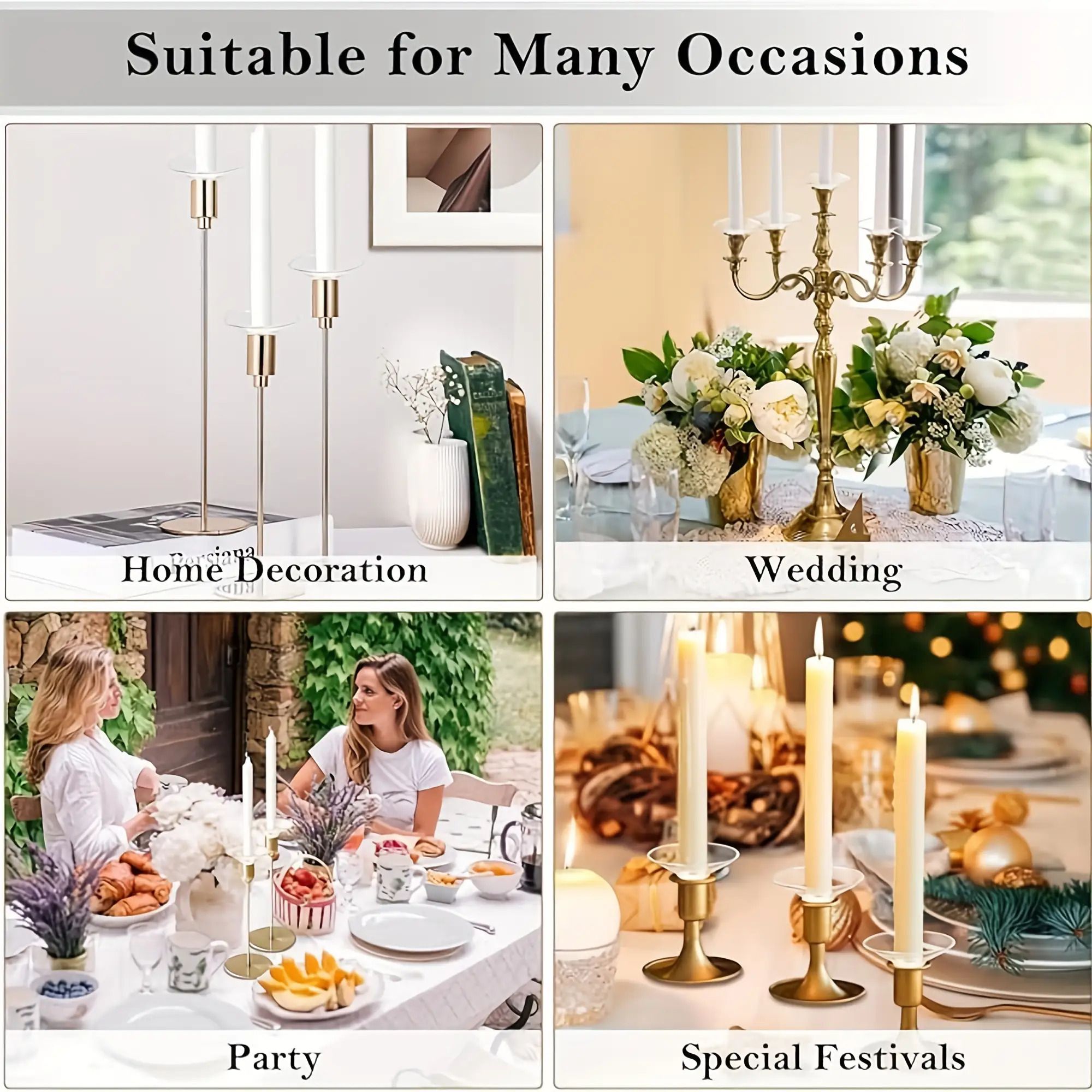6 Pack Glass Candle Holders Set with Wax Catcher, Drip Guards& Anti-Tip Base- for Table Centerpieces, Weddings, Christmas, Home Decor and Festive Events, Candle Holder Decor, Pumpkin Jar For Candles