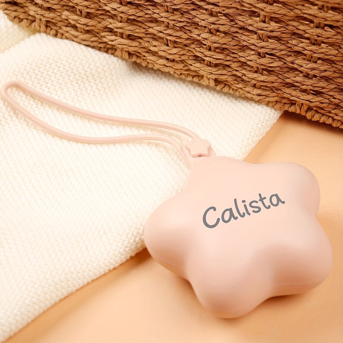 1pc Personalized Baby /Sooother Storage Bag - Medical-Grade Silicone Baby Dummy Case with Engravable Name/Initials, Soft Pastel Colors