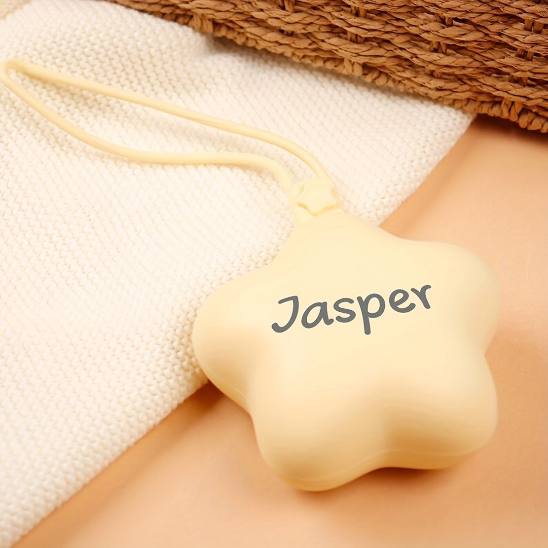 1pc Personalized Baby /Sooother Storage Bag - Medical-Grade Silicone Baby Dummy Case with Engravable Name/Initials, Soft Pastel Colors
