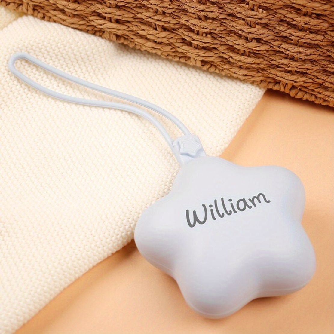 1pc Personalized Baby /Sooother Storage Bag - Medical-Grade Silicone Baby Dummy Case with Engravable Name/Initials, Soft Pastel Colors