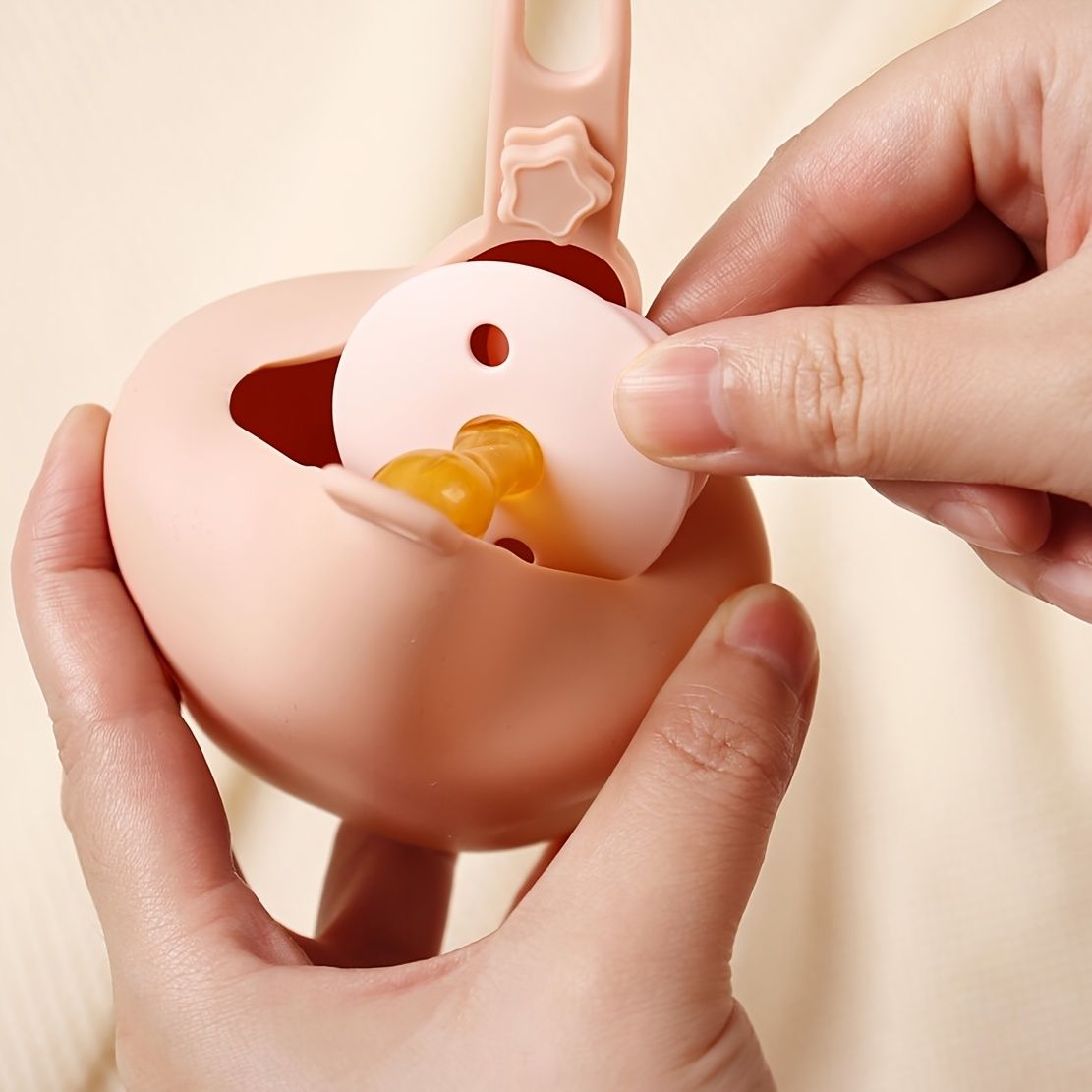 1pc Personalized Baby /Sooother Storage Bag - Medical-Grade Silicone Baby Dummy Case with Engravable Name/Initials, Soft Pastel Colors