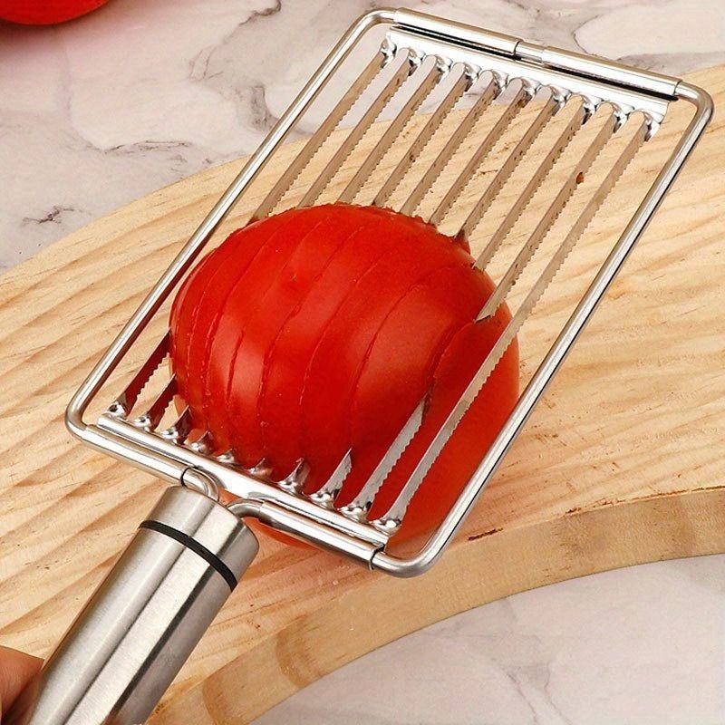 Stainless Steel Tomato Slicer - Manual Fruit & Vegetable Cutter, Egg Slicer, Kitchen Gadget for Perfect Slices & Dices, Ideal for Salads, Sandwiches & Breakfast Prep, Manual Slicer|Modern Kitchenware|