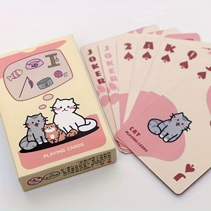 Adorable Kitten Poker: Cartoon Portable Party and Travel Group Building Card Game
