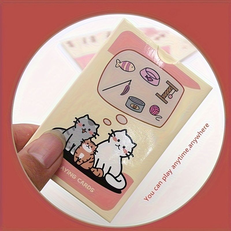 Adorable Kitten Poker: Cartoon Portable Party and Travel Group Building Card Game