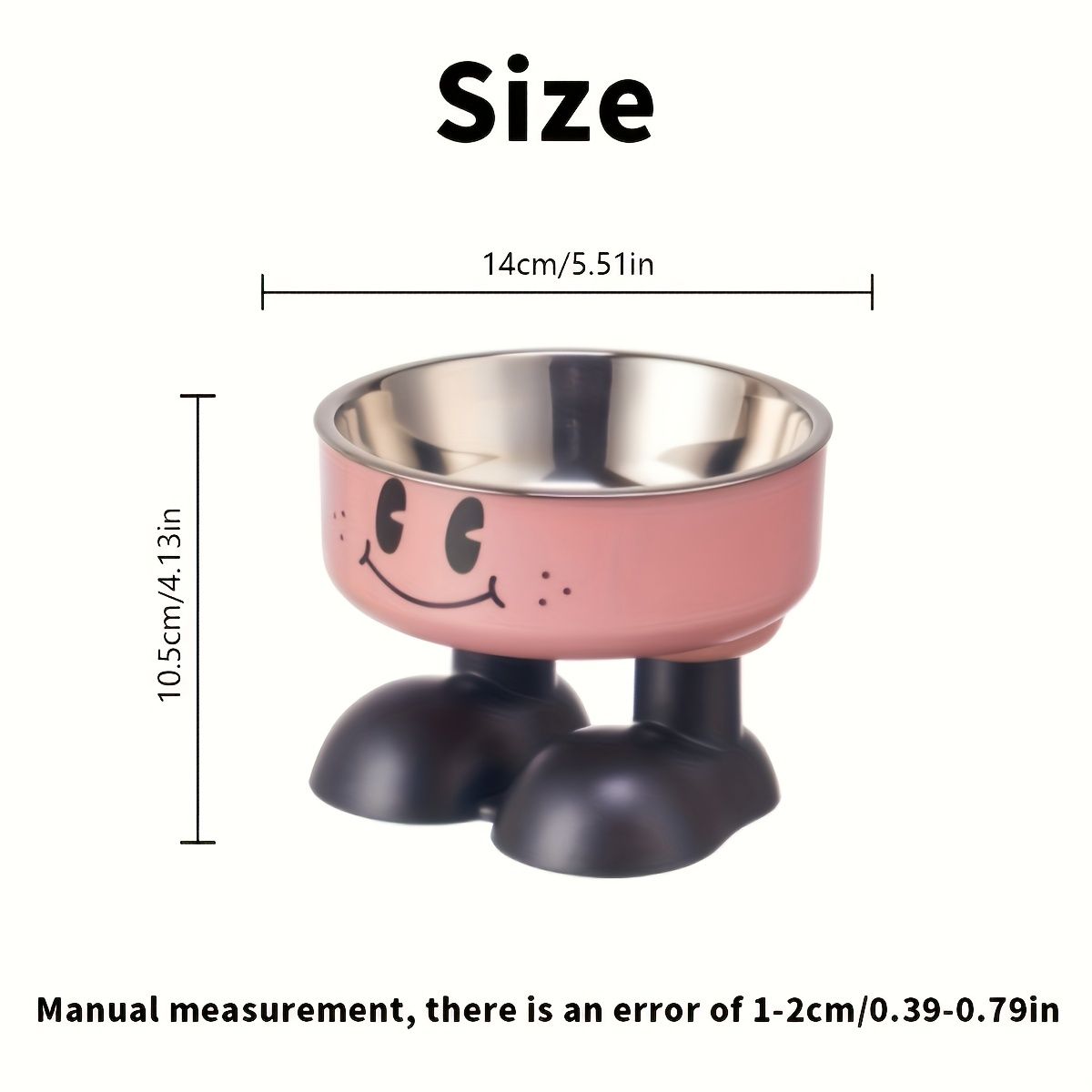 (Customized) Personalized, 1pc, stainless steel raised Pet Bowl, neck protection, high feet to prevent overturning, suitable for raised water basin for kittens, puppies and puppies, Antitip Bowl, Pet