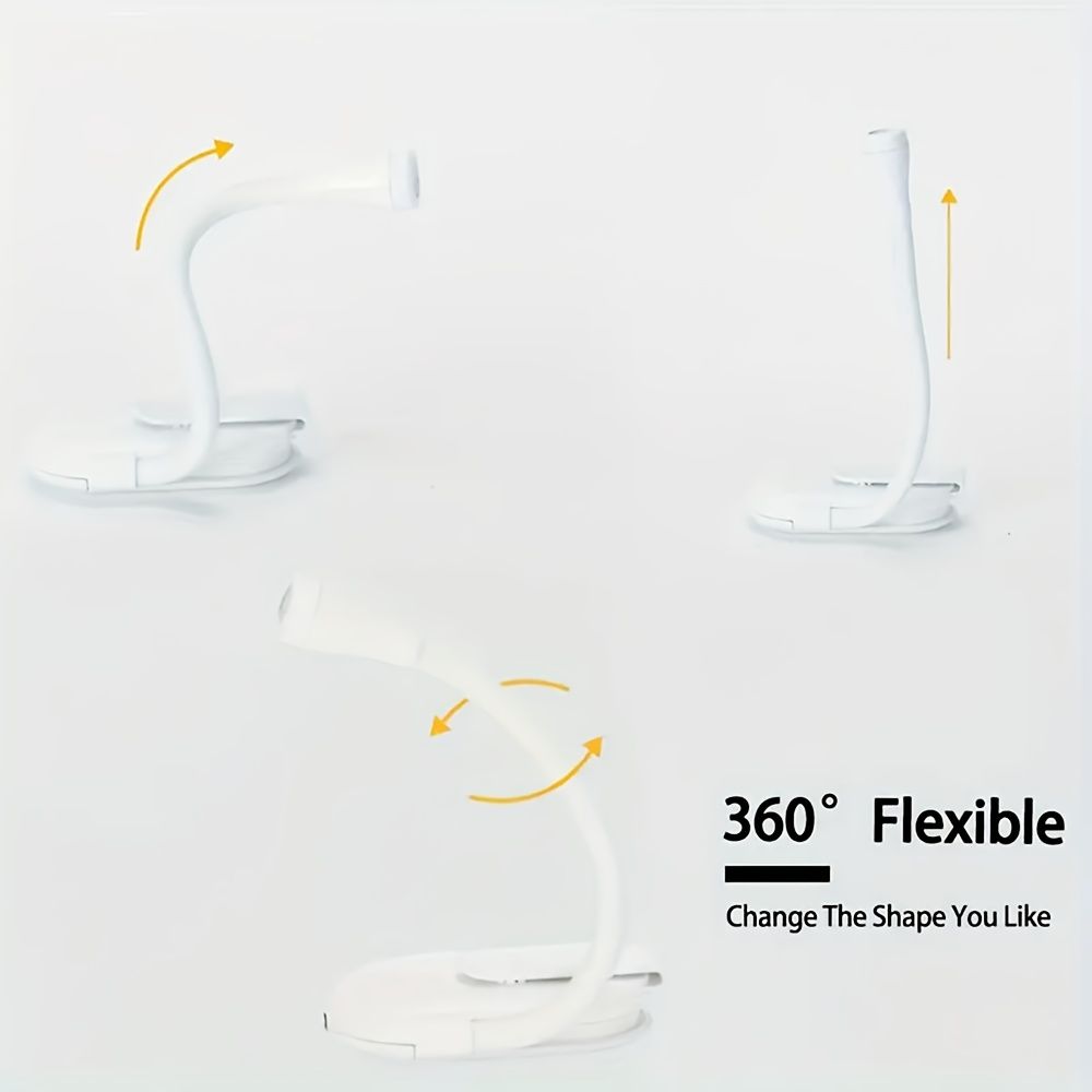 RIEYUE Mini Portable Book Light with USB-C 360° Adjustable Gooseneck, Switch & Auto-Foldable LED Bedside Lamp - USB- Night