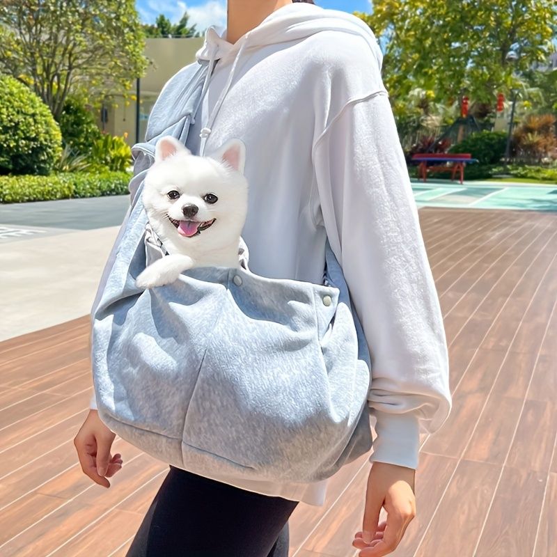 PAWSTRIP Outdoor Pet Carrier Bag - Adjustable Crossbody Shoulder Strap, Snap Closure, Front Dog & Cat Face Window - Lightweight Breathable Fabric for Small Pets up to 7.5kg/16.5lbs