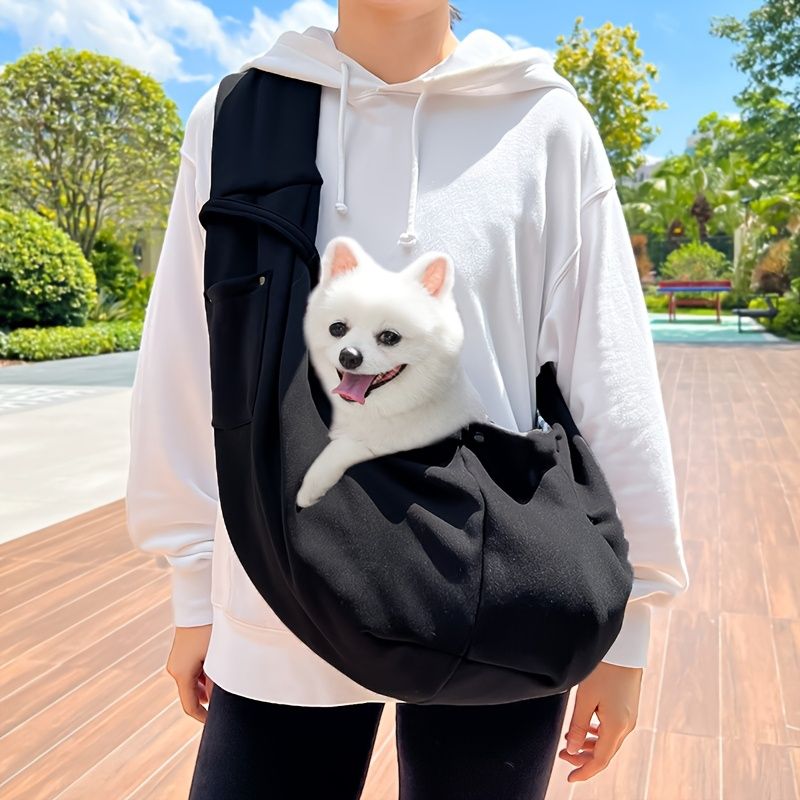 PAWSTRIP Outdoor Pet Carrier Bag - Adjustable Crossbody Shoulder Strap, Snap Closure, Front Dog & Cat Face Window - Lightweight Breathable Fabric for Small Pets up to 7.5kg/16.5lbs