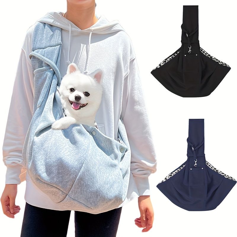 PAWSTRIP Outdoor Pet Carrier Bag - Adjustable Crossbody Shoulder Strap, Snap Closure, Front Dog & Cat Face Window - Lightweight Breathable Fabric for Small Pets up to 7.5kg/16.5lbs