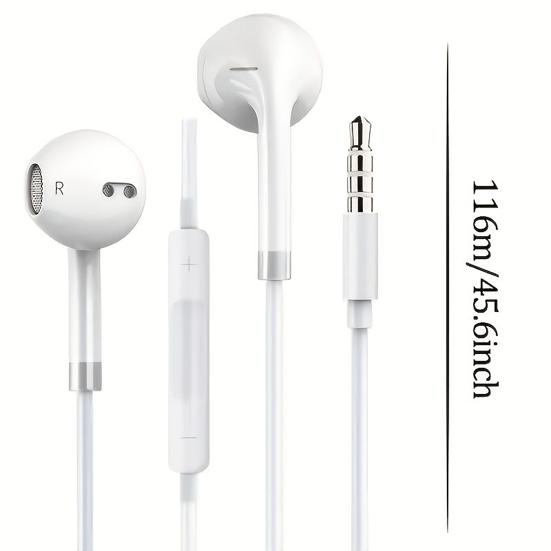Wired Earphone 3.5mm Jack Earbuds Audio Electronic Calls & Music Bass Stereo In-Ear Headphones Headset, Audio Calls, Gaming Headset, Lightweight Earbuds, Compact Headphones, Tanglefree Wire, Durable C