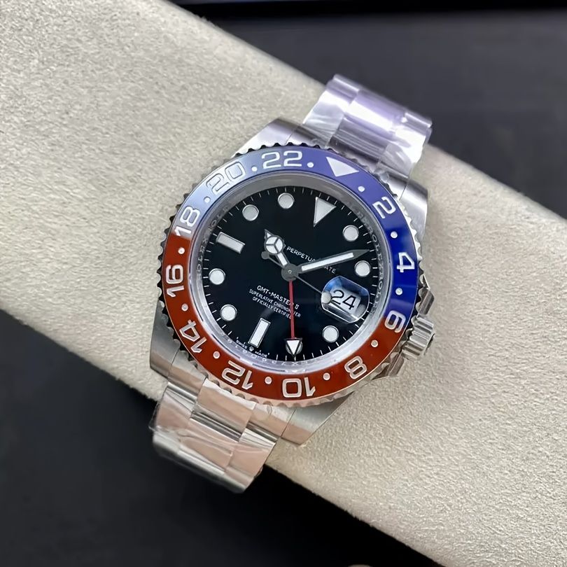 Men's Solid Steel Submariner-Style Diver Watch with Chronograph, High Quality 300m, Night Light, Quartz Movement, Multi-Time Zone Display, Luminous Hands & Bezel, Green Case & Bracelet - Luxury Diving