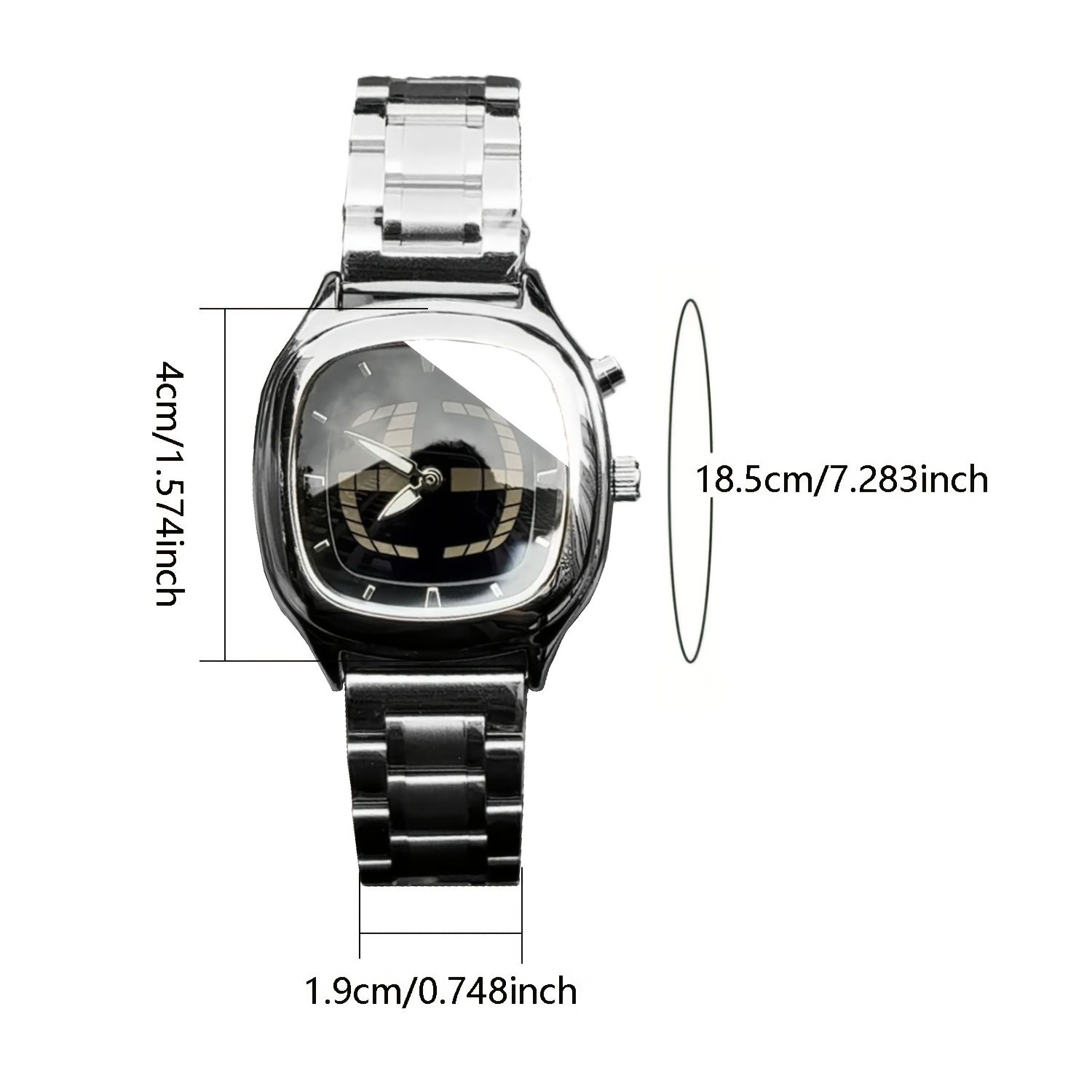 A Unique Alien-shaped Dual-display Quartz Watch, A Men's Trendy And Stylish Golden Watch, Stainless Steel Butterfly Case Square Men's Watch