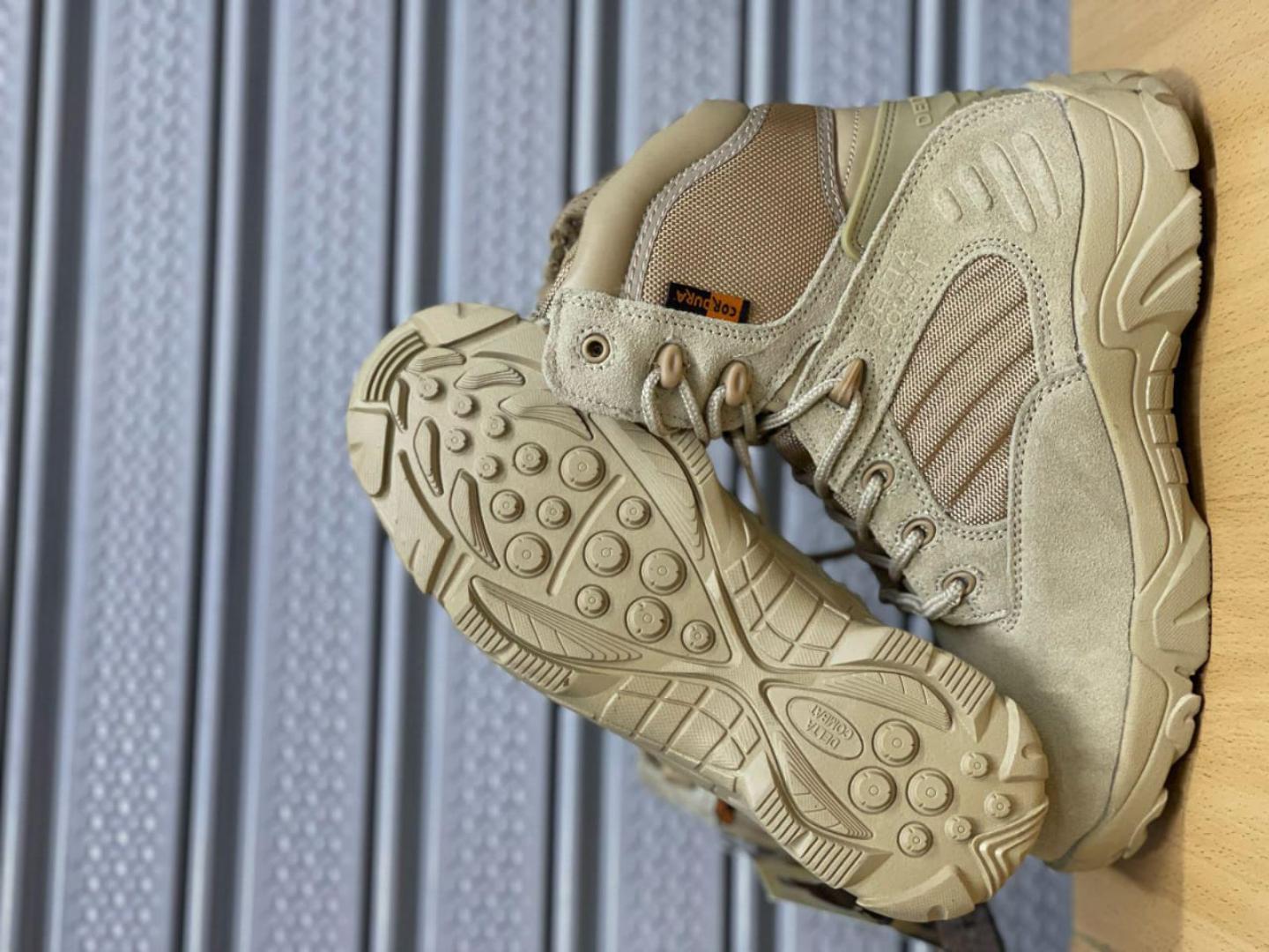 "Original Delta Boots – Built tough with genuine leather upper and durable rubber sole. Designed for strength, comfort, and long-lasting wear, perfect for outdoor and tactical use."