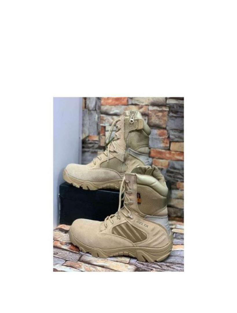 "Original Delta Boots – Built tough with genuine leather upper and durable rubber sole. Designed for strength, comfort, and long-lasting wear, perfect for outdoor and tactical use."