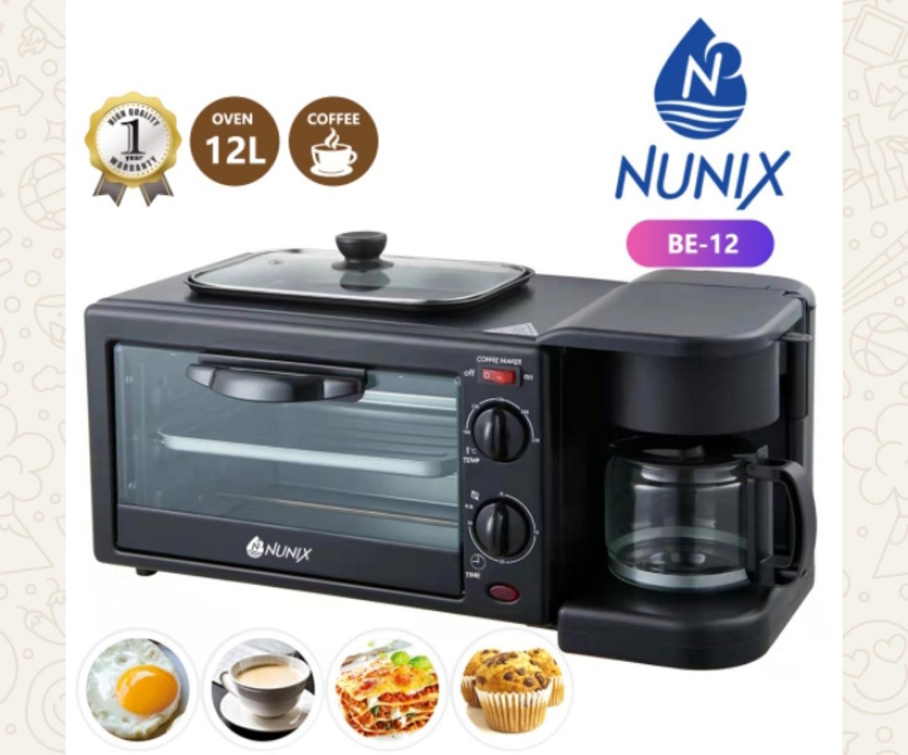 Nunix 3 IN 1 BREAKFAST MAKER, TOASTER,OVEN, COFFEE MAKER