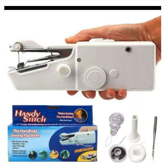 Portable Handy Mini Portable Battery Powered Tailor Stitch Hand-held Sewing Machine; Can be used at homes, schools for emergencies; Handy Stitch Portable electric hand sewing machine