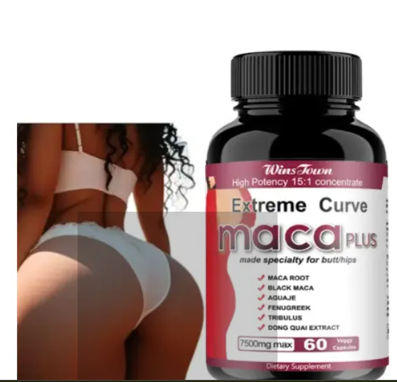 Extreme Butt & Hip Curve Maca Plus Capsules (7500mg) | Dietary Supplement made specialty for Butt/hips Enhancement with MACA ROOT, BLACK MACA
