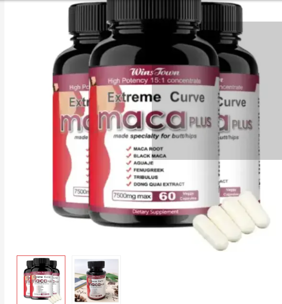 Extreme Butt & Hip Curve Maca Plus Capsules (7500mg) | Dietary Supplement made specialty for Butt/hips Enhancement with MACA ROOT, BLACK MACA