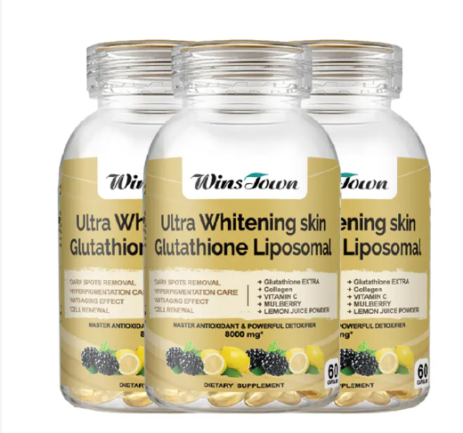 Winstown Ultra Skin Whitening Glutathione Liposomal Softgels (8000 mg) Brightens complexion, fades dark spots, supports anti‑aging, and improves skin texture via advanced liposomal glutathione