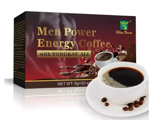 Men Power Energy Coffee with Tongkat Ali Enhances Libido, Boosts Stamina, Delays Ejaculation, Improves Erection Strength, Instant Preparation