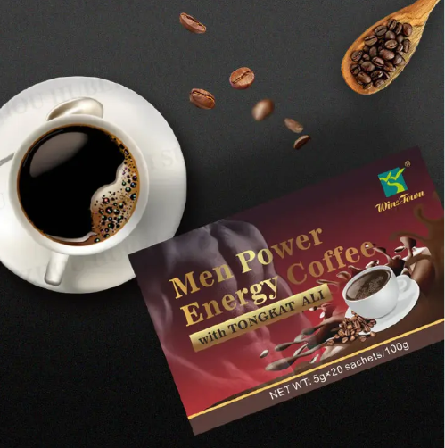 Men Power Energy Coffee with Tongkat Ali Enhances Libido, Boosts Stamina, Delays Ejaculation, Improves Erection Strength, Instant Preparation