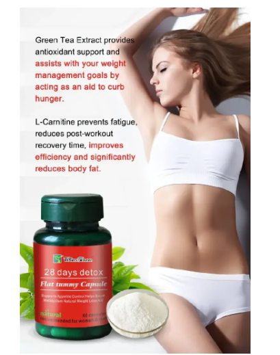 28 Days Detox Flat Tummy Capsules Supports Detoxification, Burns Belly Fat, Aids Weight Loss, Boosts Energy, Natural Herbal Ingredients