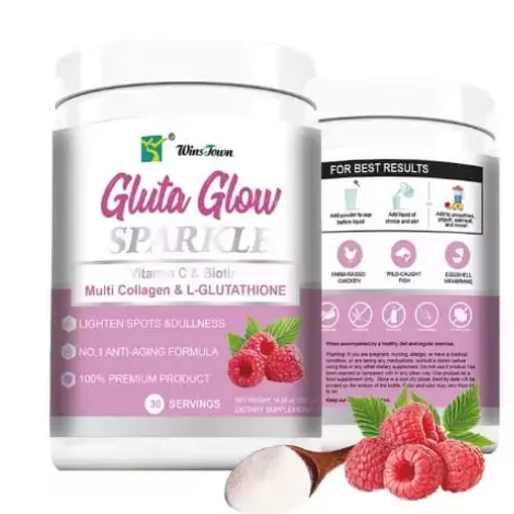 Gluta Glow Sparkle Powder Enhances skin radiance, supports collagen production, and promotes a youthful glow with antioxidants