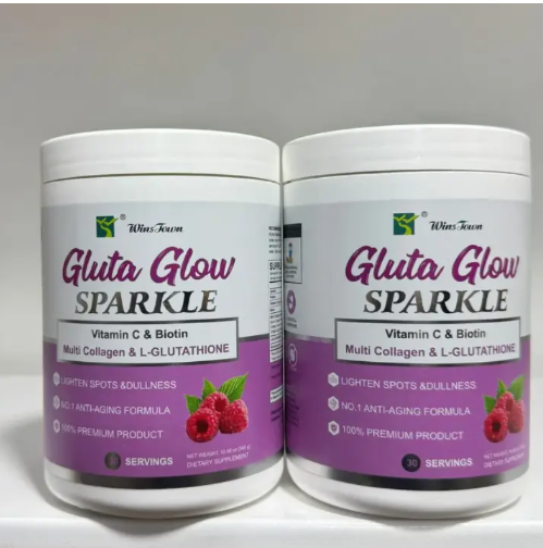 Gluta Glow Sparkle Powder Enhances skin radiance, supports collagen production, and promotes a youthful glow with antioxidants