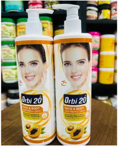Orbi 20 Face & Body Anti-Marks Lotion Lightens Dark Spots, Evens Skin Tone, Hydrates Deeply, Nourishes, Smooths Texture, Suitable For Face & Body