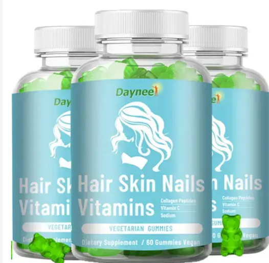 Hair, Skin, and Nails Vitamin Gummies enhance the health of hair, skin, and nails.