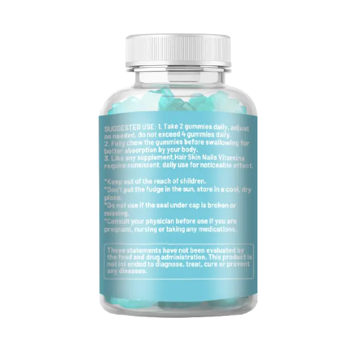 Hair, Skin, and Nails Vitamin Gummies enhance the health of hair, skin, and nails.