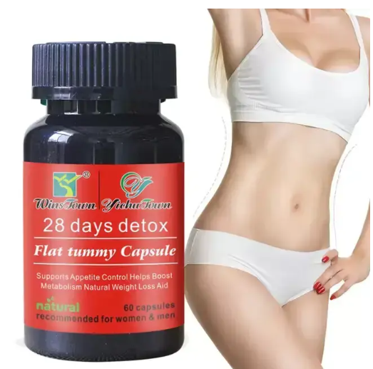 28 Days Detox Flat Tummy Capsules Supports Detoxification, Burns Belly Fat, Aids Weight Loss, Boosts Energy, Natural Herbal Ingredients