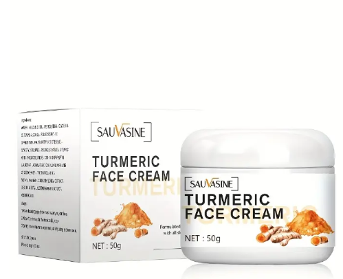 Sauvasine Lanthome TURMERIC Brightening & Anti-Aging Face Cream. Treats Acne, Minimize Pores, Fade Spots & Smoothens