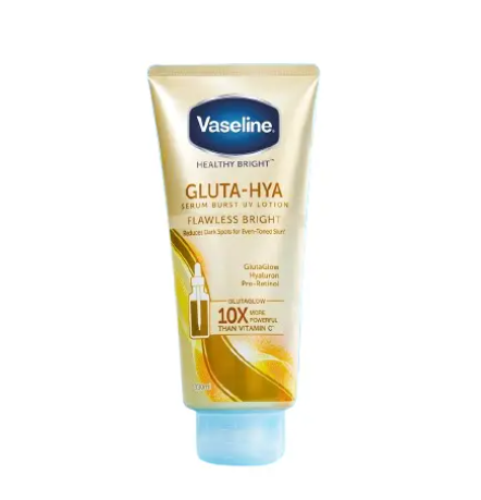 Vaseline Gluta-Hya Flawless Bright Serum-Burst Lotion Deeply Hydrates, Brightens Skin Tone, And Leaves A Smooth, Radiant Finish