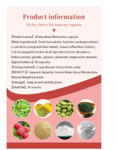 28 DAY Detox Flat Tummy Capsule Herbal Capsule for Body Detoxing, Burning Belly CAPSULES with Organic Green tea Detox and Weight Loss Women Multivitamins Chewa