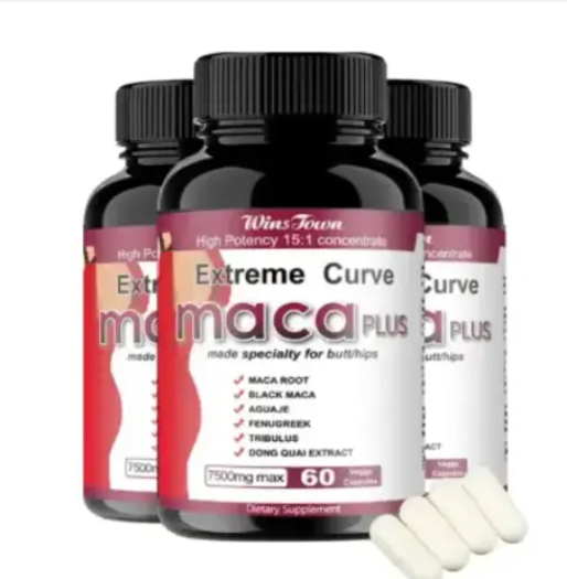Extreme Butt & Hip Curve Maca Plus Capsules (7500mg) | Dietary Supplement made specialty for Butt/hips EnhancementMade with All Natural Ingredients and No Weight Gain or Known Side Effects- 60capsules