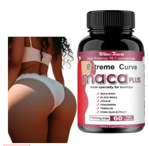Extreme Butt & Hip Curve Maca Plus Capsules (7500mg) | Dietary Supplement made specialty for Butt/hips EnhancementMade with All Natural Ingredients and No Weight Gain or Known Side Effects- 60capsules