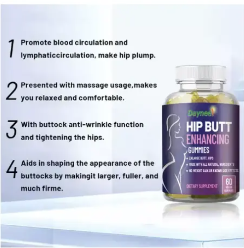 ORIGINAL Daynee Hip Butt Gummies Enlargement Gummies Hip butt enhancing gummies BBL GUMMIES -Natural 60 Chewable Dietary Supplements