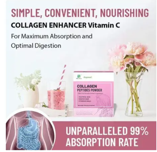 Daynee Collagen Peptides Powder Secret Formula For Youthful Skin, Healthy Hair, and Stronger Nails Whitening Glow Enzymes Protein Powder 100% Pure Formula Dietary Supplement