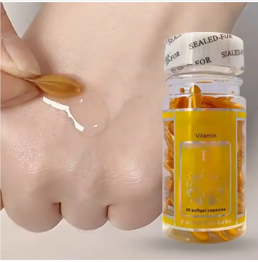 90pcs Vitamin E Capsules Face Serum Spot Facial Acne Removing Essence Anti Ageing Wrinkles Moisturizing Nutrition Whitening Brightening Anti-Freckle Face Serum Face Care