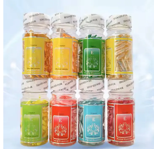 90pcs Vitamin E Capsules Face Serum Spot Facial Acne Removing Essence Anti Ageing Wrinkles Moisturizing Nutrition Whitening Brightening Anti-Freckle Face Serum Face Care