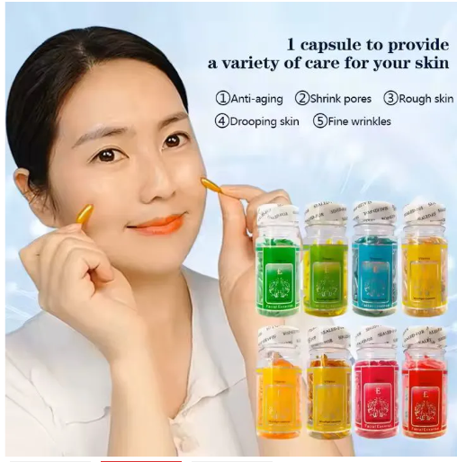 90pcs Vitamin E Capsules Face Serum Spot Facial Acne Removing Essence Anti Ageing Wrinkles Moisturizing Nutrition Whitening Brightening Anti-Freckle Face Serum Face Care