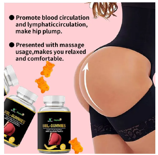 BBL Gummies – 60 Gummies- Vitamin E & Maca for Natural body Enhancement” Peachy Curves • Firmness • Natural Enhancement